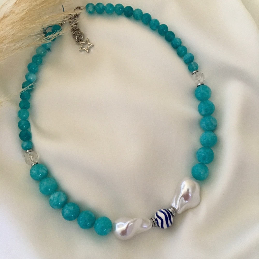 Blue amasonite necklace